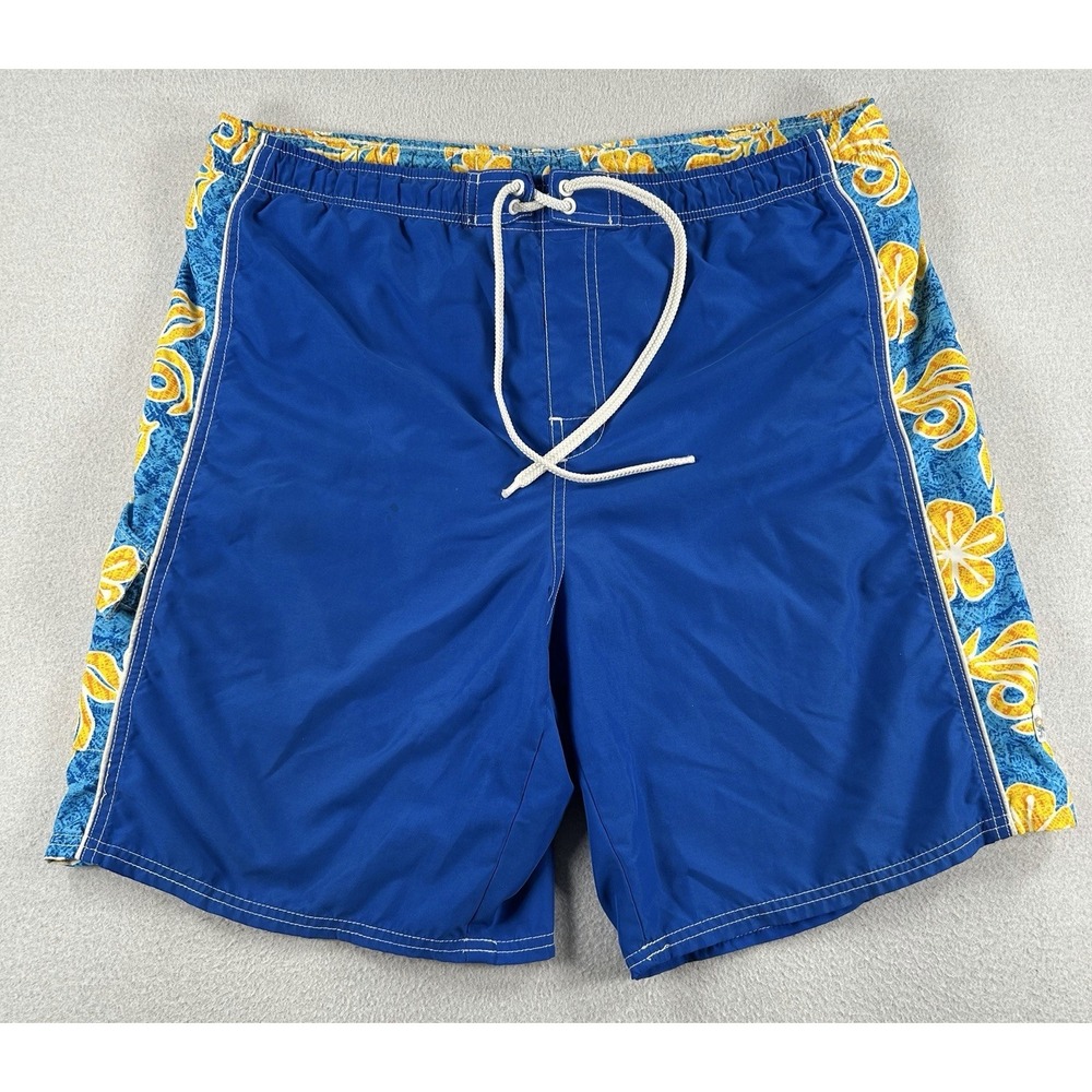 Vintage Ocean Pacific OP Sport Floral Lined Board Shorts Size LARGE 9"